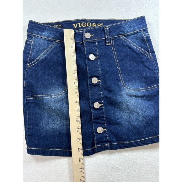 Vigoss Girls The Jagger Skirt Size 12 Button Down 4 pocket Denim Skirt Waist - Picture 6 of 6